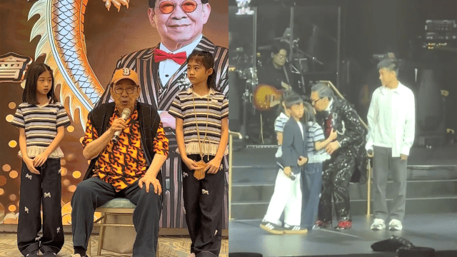 Bowie Woo celebrates with four great-grandchildren after concert